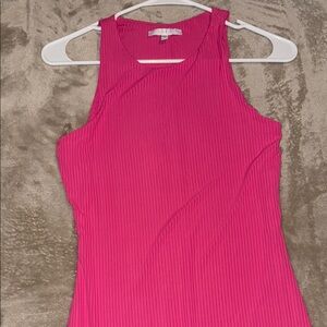Ribbed Fuchsia Pink Dress